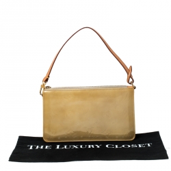 Pre Owned Louis Vuitton Mango/Dark Yellow Monogram Vernis Lexington Pochette Bag