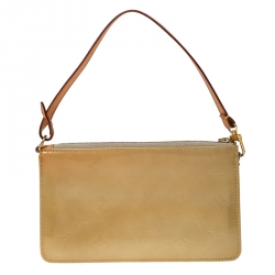 Pre Owned Louis Vuitton Mango/Dark Yellow Monogram Vernis Lexington Pochette Bag