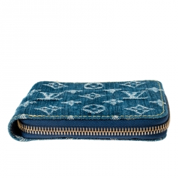 Louis Vuitton Blue Monogram Denim Small Zippy Wallet