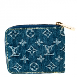 Louis Vuitton Blue Monogram Denim Small Zippy Wallet