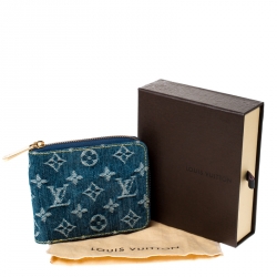 Louis Vuitton Blue Monogram Denim Small Zippy Wallet
