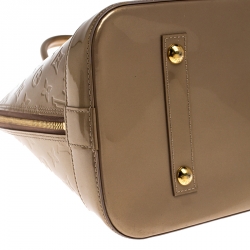 Pre Owned Louis Vuitton Noisette Monogram Vernis Alma GM Bag
