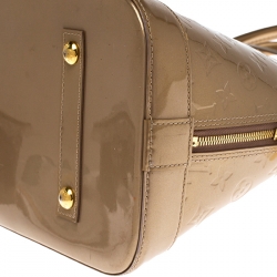 Pre Owned Louis Vuitton Noisette Monogram Vernis Alma GM Bag