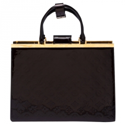 Pre Owned Louis Vuitton Amarante Monogram Vernis Deesse GM Bag