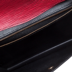 Pre Owned Louis Vuitton Red Epi Leather Flap Clutch