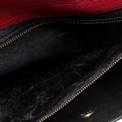 Pre Owned Louis Vuitton Red Epi Leather Flap Clutch