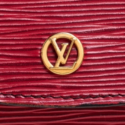 Pre Owned Louis Vuitton Red Epi Leather Flap Clutch