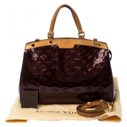 Pre Owned Louis Vuitton Amarante Monogram Vernis Brea MM Bag