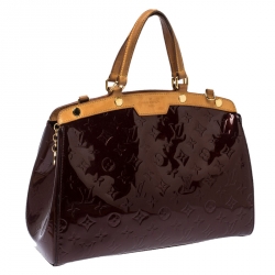 Pre Owned Louis Vuitton Amarante Monogram Vernis Brea MM Bag