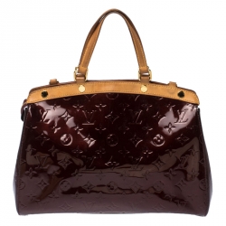 Pre Owned Louis Vuitton Amarante Monogram Vernis Brea MM Bag