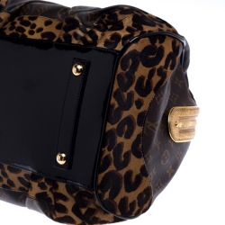 Pre Owned حقيبة لوي فيتون ستيفن سبروز إصدار محدود شعر عجل فهد وكانفاس مونوغرامي