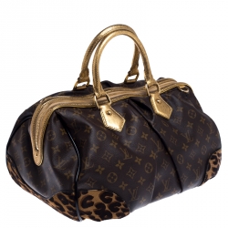 Pre Owned حقيبة لوي فيتون ستيفن سبروز إصدار محدود شعر عجل فهد وكانفاس مونوغرامي