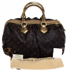 Pre Owned حقيبة لوي فيتون ستيفن سبروز إصدار محدود شعر عجل فهد وكانفاس مونوغرامي