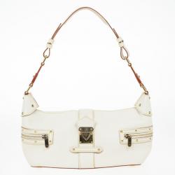 Pre Owned  Louis Vuitton White Suhali Leather L´impetueux Bag