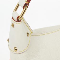 Pre Owned  Louis Vuitton White Suhali Leather L´impetueux Bag