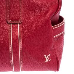 Pre Owned Louis Vuitton Red Tobago Leather Carryall Duffel Bag