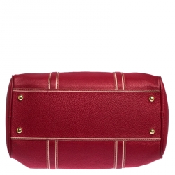 Pre Owned Louis Vuitton Red Tobago Leather Carryall Duffel Bag