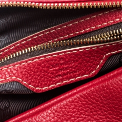 Pre Owned Louis Vuitton Red Tobago Leather Carryall Duffel Bag