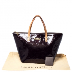 Pre Owned Louis Vuitton Amarante Monogram Vernis Bellevue PM Bag
