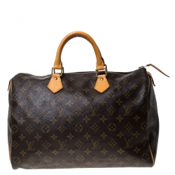Pre Owned Louis Vuitton Monogram Canvas Speedy 35 Bag 