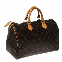 Pre Owned Louis Vuitton Monogram Canvas Speedy 35 Bag 