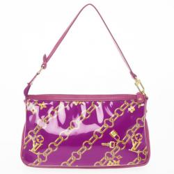 Pre Owned Louis Vuitton Limited Edition Fuchsia Monogram Charms Pochette Bag