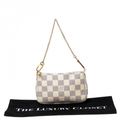 Pre Owned Louis Vuitton Damier Azur Canvas Mini Pochette Accessories