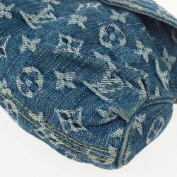 Pre Owned Louis Vuitton Blue Denim Monogram Mini Pleaty Bag