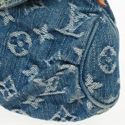 Pre Owned Louis Vuitton Blue Denim Monogram Mini Pleaty Bag
