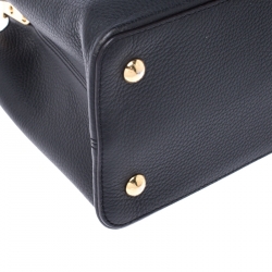 Pre Owned Louis Vuitton Black Taurillon Leather Capucines MM Bag