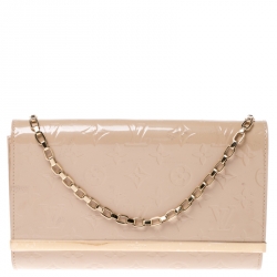Louis Vuitton Ana Patent Leather Vernis Lilac Chain Clutch Strap