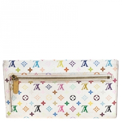 Louis Vuitton White Monogram Multicolore Canvas Eugenie Wallet
