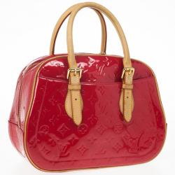 Pre Owned Louis Vuitton Red Monogram Vernis Summit Drive Bag