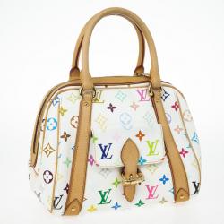 Pre Owned Louis Vuitton White Monogram Multicolore Canvas Priscilla Bag