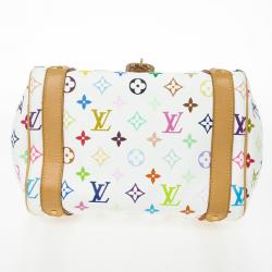 Pre Owned Louis Vuitton White Monogram Multicolore Canvas Priscilla Bag