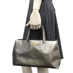 Pre Owned Louis Vuitton Gris Art Deco Monogram Vernis Wilshire PM Bag