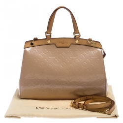 Pre Owned Louis Vuitton Rose Florentine Monogram Vernis Brea MM Bag