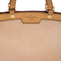 Pre Owned Louis Vuitton Rose Florentine Monogram Vernis Brea MM Bag
