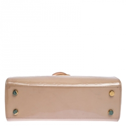 Pre Owned Louis Vuitton Rose Florentine Monogram Vernis Brea MM Bag