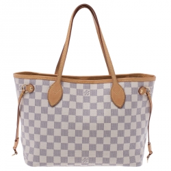 Pre Owned Louis Vuitton Damier Azur Canvas Neverfull PM Bag