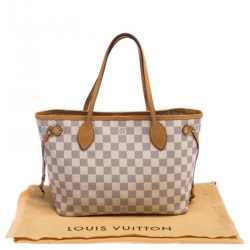 Pre Owned Louis Vuitton Damier Azur Canvas Neverfull PM Bag