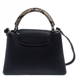 مملوكة مسبقًا حقيبة لوي فيتون كيبوسينيس جلد وجلد ثعبان سوداء BB