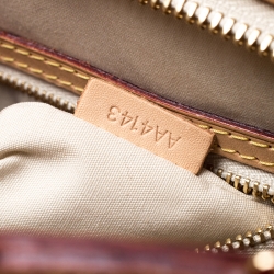 Pre Owned Louis Vuitton Rose Florentine Monogram Vernis Brea MM Bag