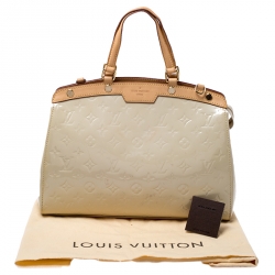 Pre Owned Louis Vuitton Rose Florentine Monogram Vernis Brea MM Bag