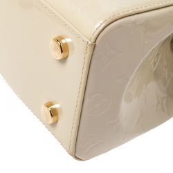 Pre Owned Louis Vuitton Rose Florentine Monogram Vernis Brea MM Bag