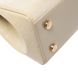 Pre Owned Louis Vuitton Rose Florentine Monogram Vernis Brea MM Bag