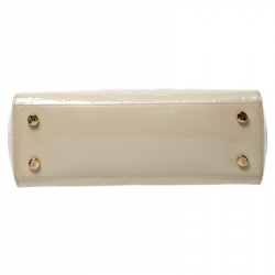 Pre Owned Louis Vuitton Rose Florentine Monogram Vernis Brea MM Bag