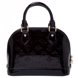 Pre Owned Louis Vuitton Amarante Monogram Vernis Alma BB Bag