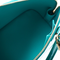 Pre Owned Louis Vuitton Bleu Lagon Monogram Vernis Leather Alma PM Bag