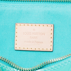 Pre Owned Louis Vuitton Bleu Lagon Monogram Vernis Leather Alma PM Bag
